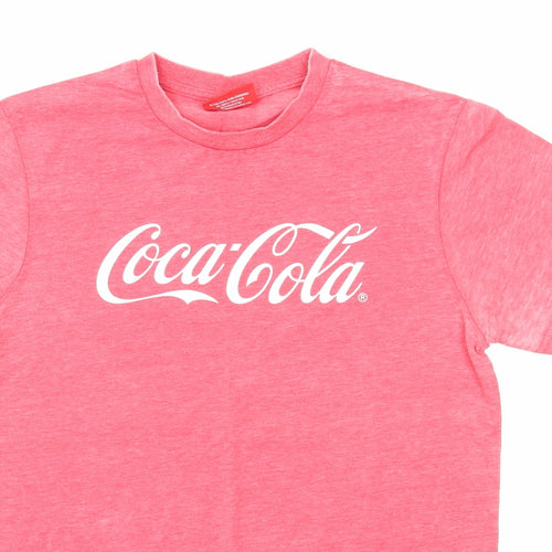Primark Womens Red Polyester Basic T-Shirt Size S Round Neck - Coca-Cola