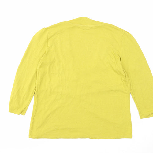 Marks and Spencer Womens Yellow Viscose Basic Blouse Size 10 Scoop Neck