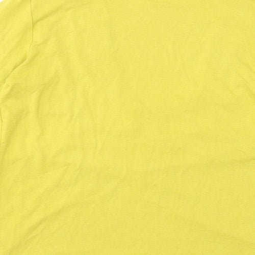 Marks and Spencer Womens Yellow Viscose Basic Blouse Size 10 Scoop Neck