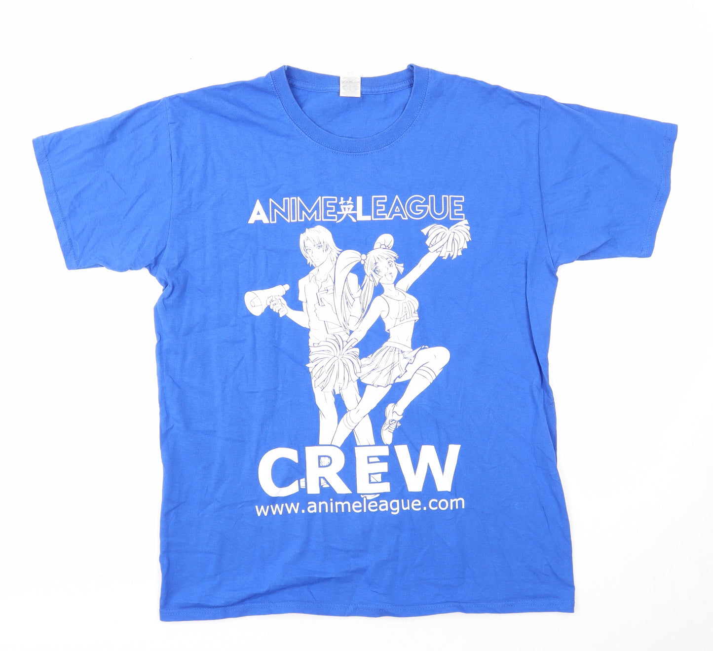 Fruit of the Loom Mens Blue Cotton T-Shirt Size M Round Neck - Anime League
