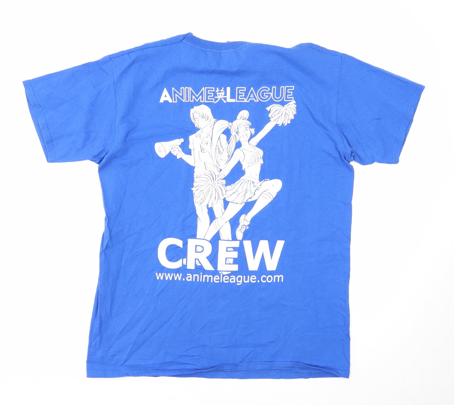 Fruit of the Loom Mens Blue Cotton T-Shirt Size M Round Neck - Anime League