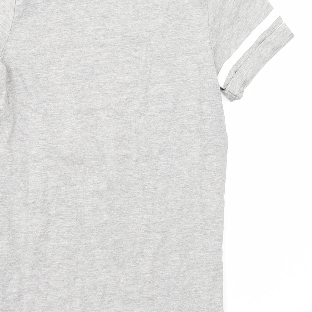 F&F Boys Grey Cotton Pullover T-Shirt Size 8-9 Years Round Neck Pullover - Wild Cat