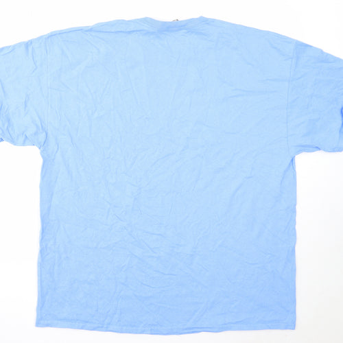 Gildan Mens Blue Cotton T-Shirt Size 2XL Round Neck - Manchester City FC