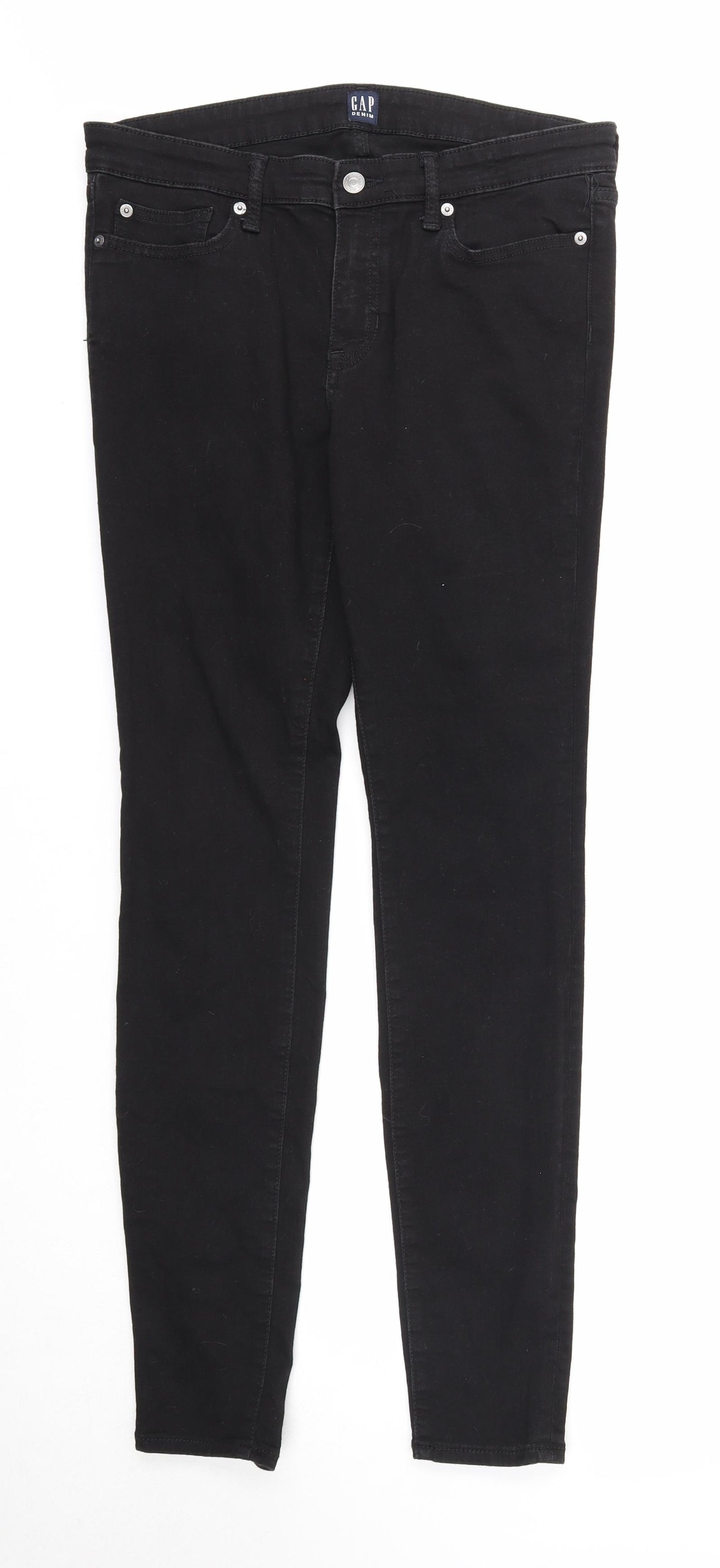 Gap Womens Black Cotton Skinny Jeans Size 30 in Regular Zip