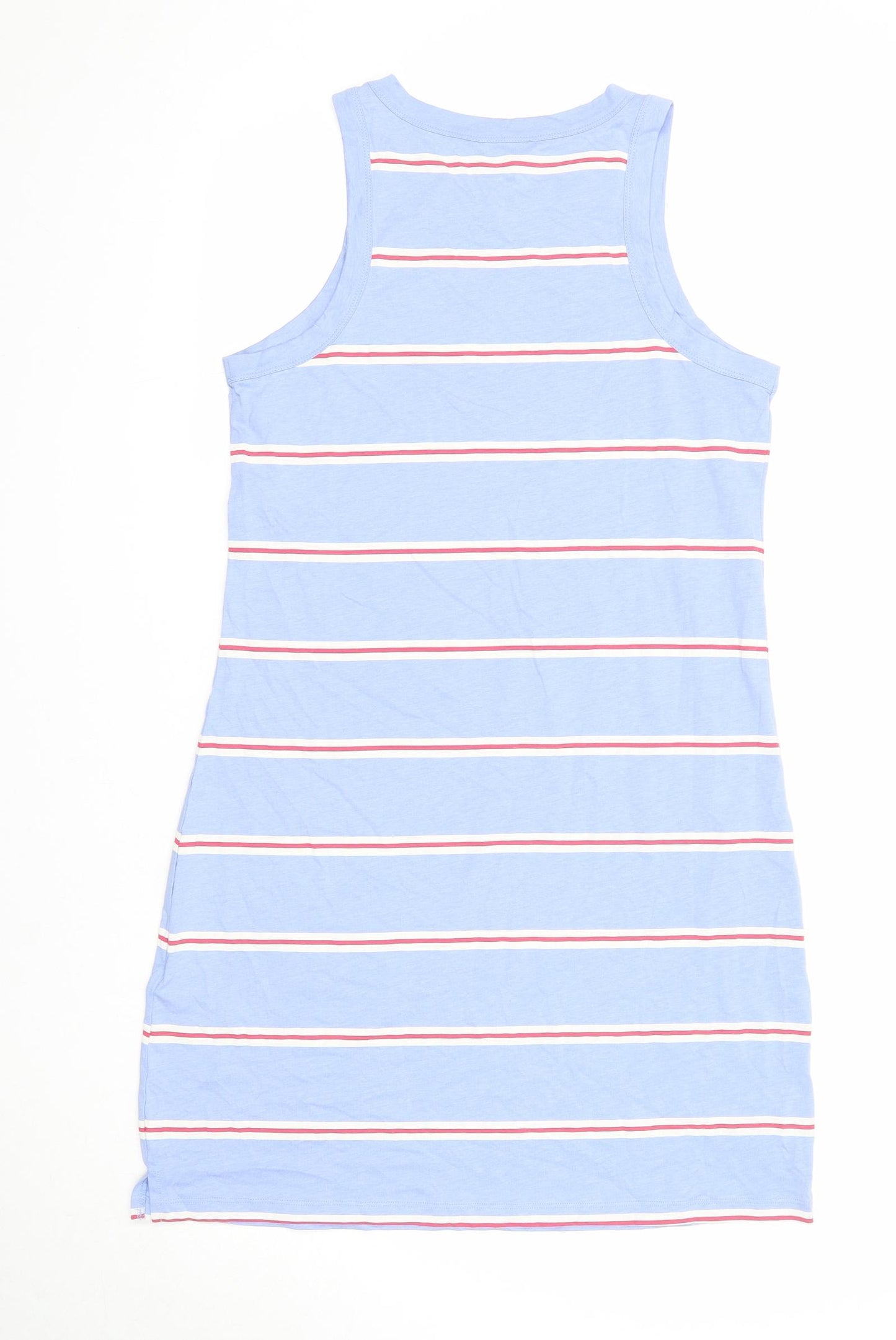 Marks and Spencer Womens Blue Striped Cotton Bodycon Size M Scoop Neck Pullover