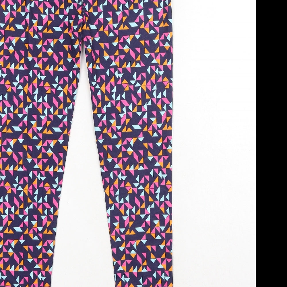 Dunes Stores Womens Multicoloured Geometric Polyester Jogger Leggings Size 26 in