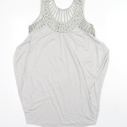 Preworn Womens Grey Polyester Basic Tank Size M Round Neck