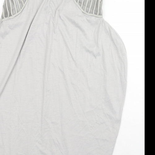 Preworn Womens Grey Polyester Basic Tank Size M Round Neck