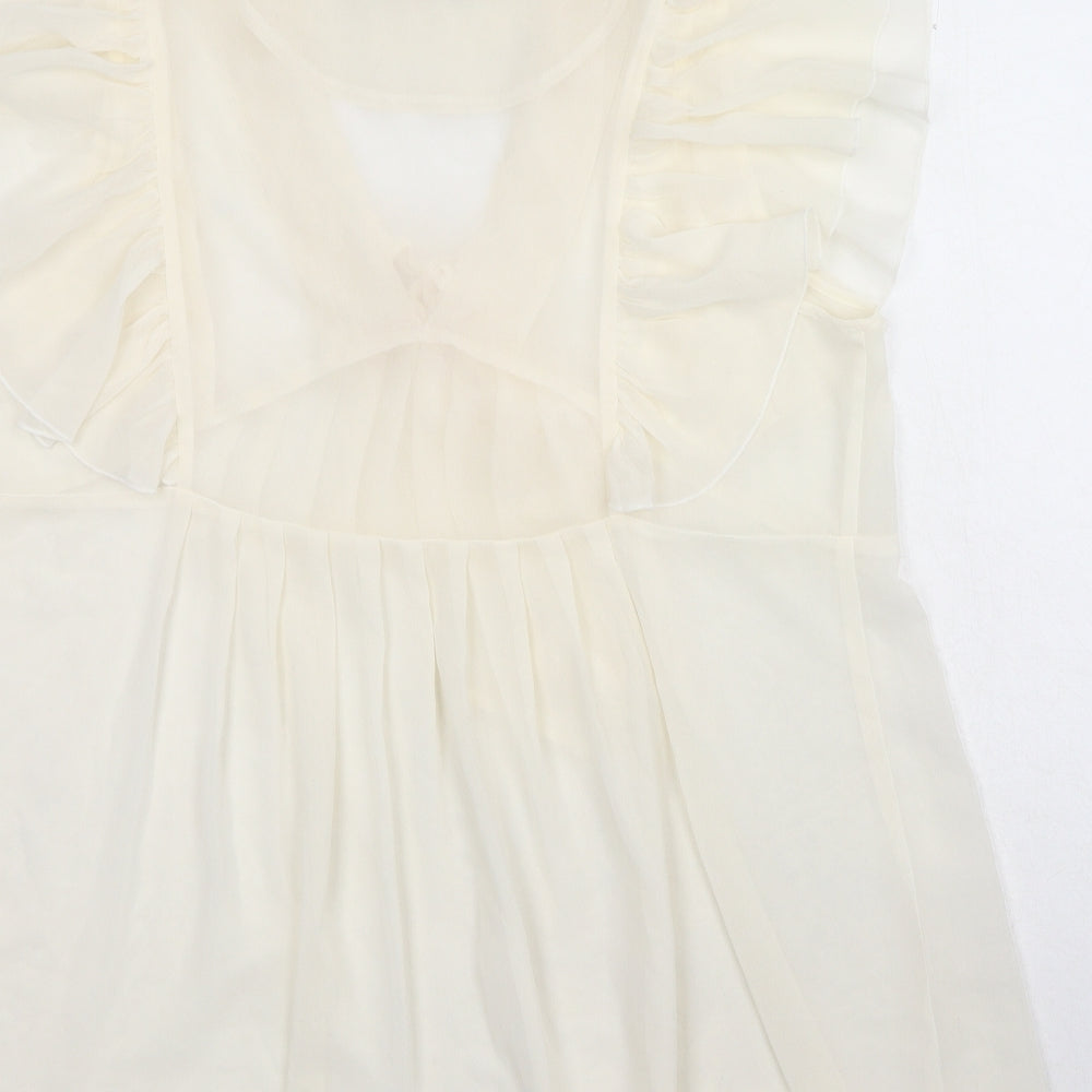 Love Label Womens Ivory Polyester Basic Blouse Size 18 V-Neck