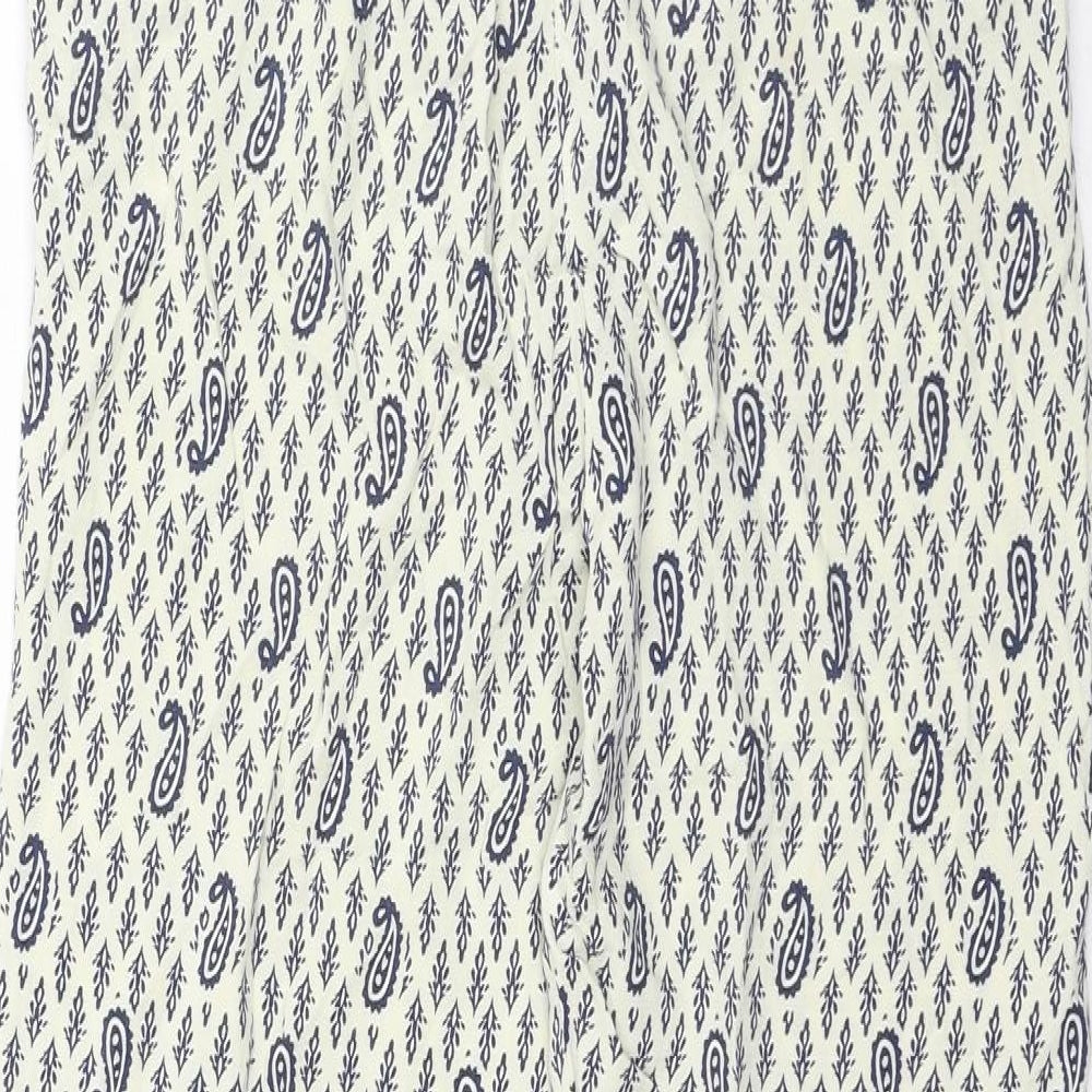 Atmosphere Womens Blue Geometric Viscose Trousers Size 6 Regular