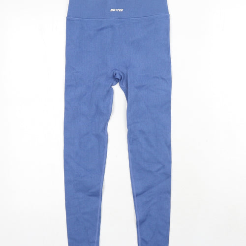 Bo+Tee Womens Blue Polyester Jogger Leggings Size 26 in