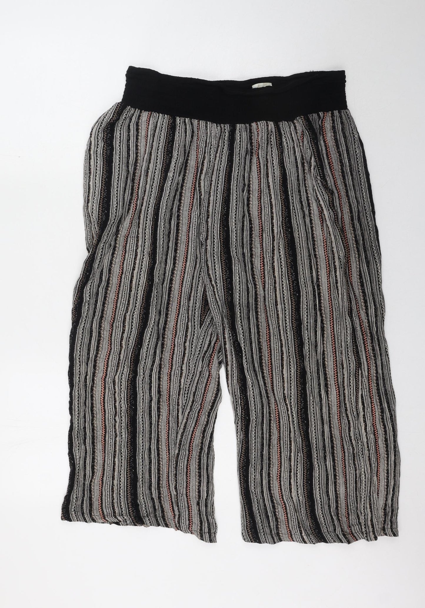Lottie Womens Multicoloured Striped Viscose Trousers Size 16 Regular