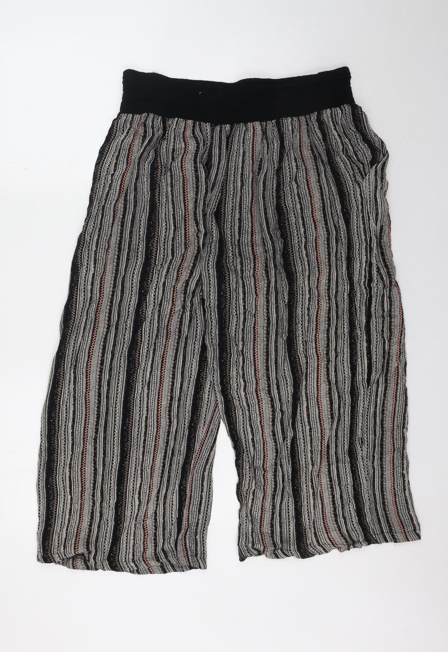 Lottie Womens Multicoloured Striped Viscose Trousers Size 16 Regular