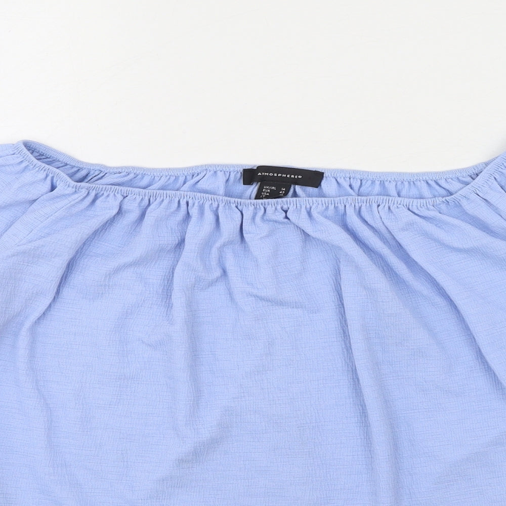Atmosphere Womens Blue Polyester Basic Blouse Size 14 Off the Shoulder - Bardot