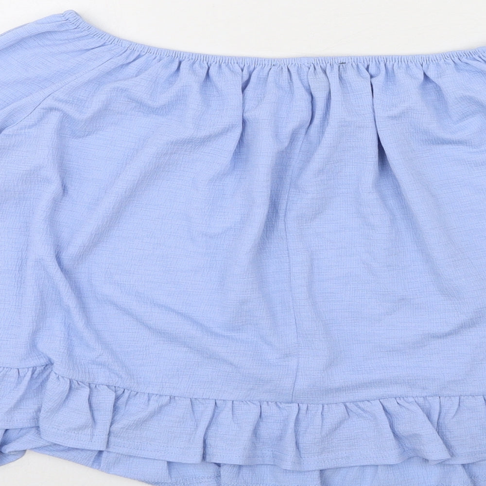 Atmosphere Womens Blue Polyester Basic Blouse Size 14 Off the Shoulder - Bardot