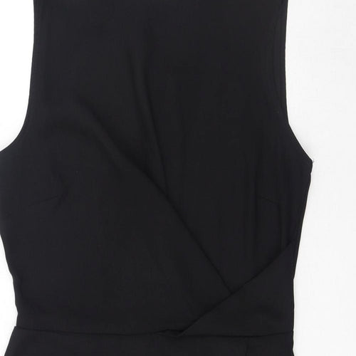 Therapy London Womens Black Polyester A-Line Size 12 Round Neck Zip