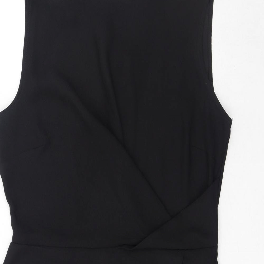 Therapy London Womens Black Polyester A-Line Size 12 Round Neck Zip