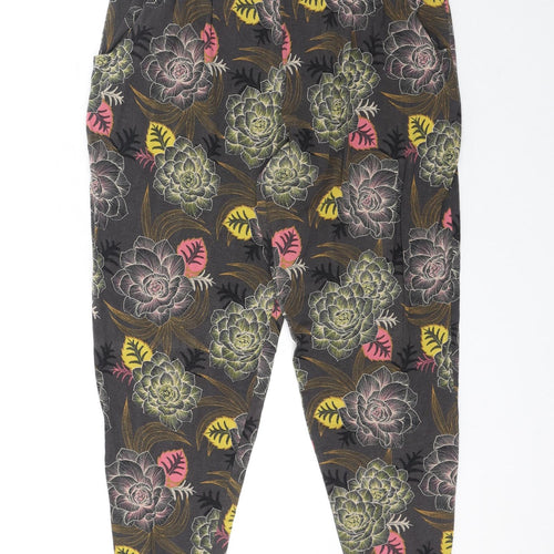 New Look Womens Multicoloured Floral Viscose Trousers Size 14 Regular