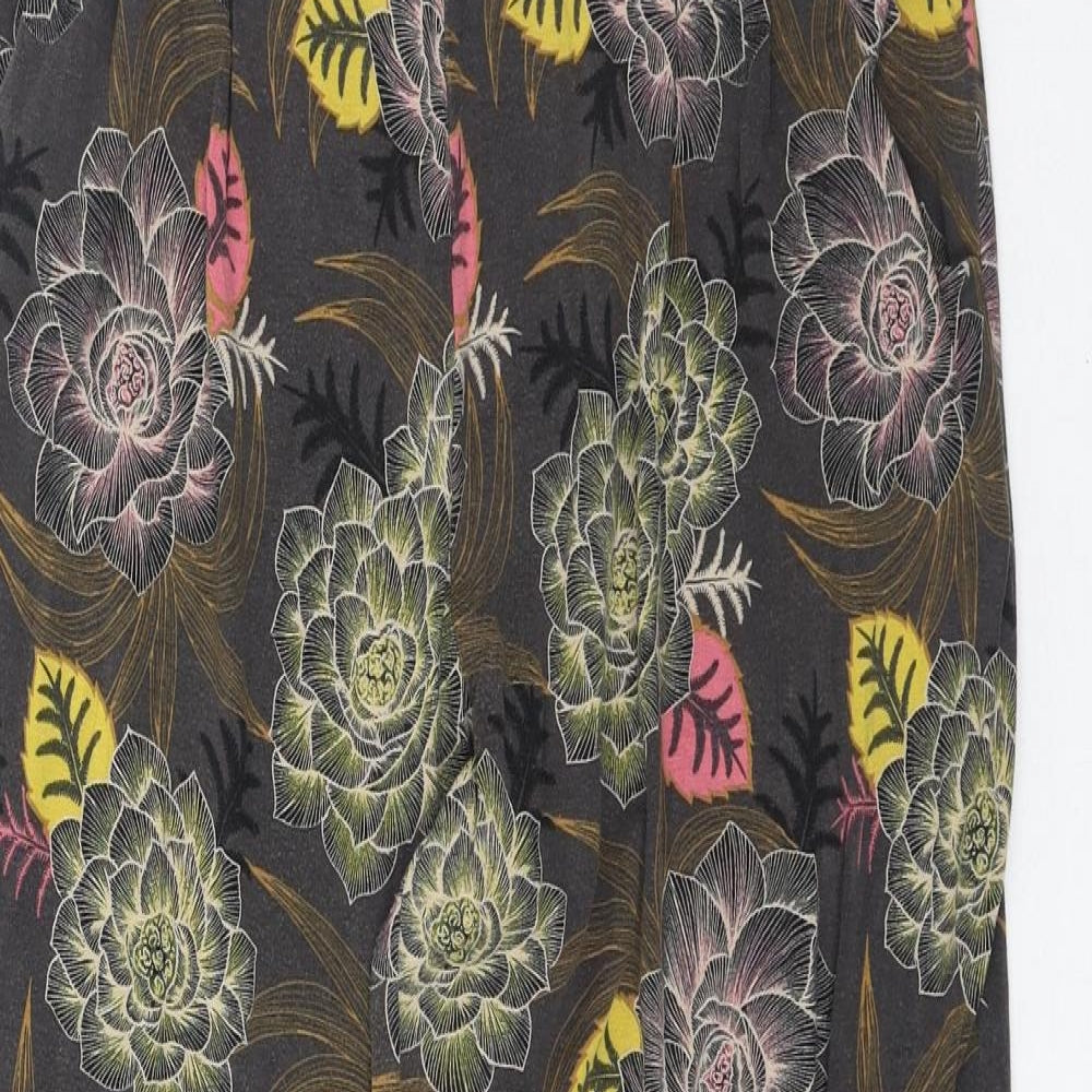 New Look Womens Multicoloured Floral Viscose Trousers Size 14 Regular