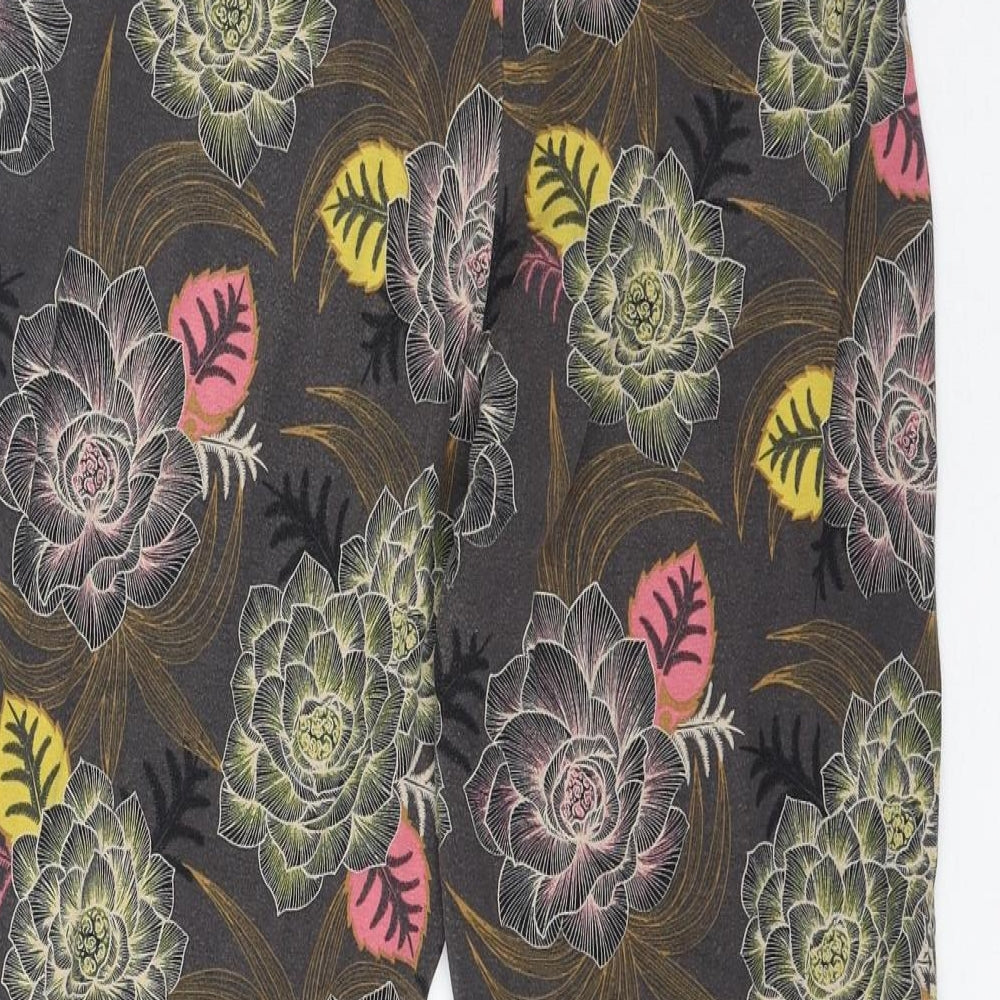 New Look Womens Multicoloured Floral Viscose Trousers Size 14 Regular