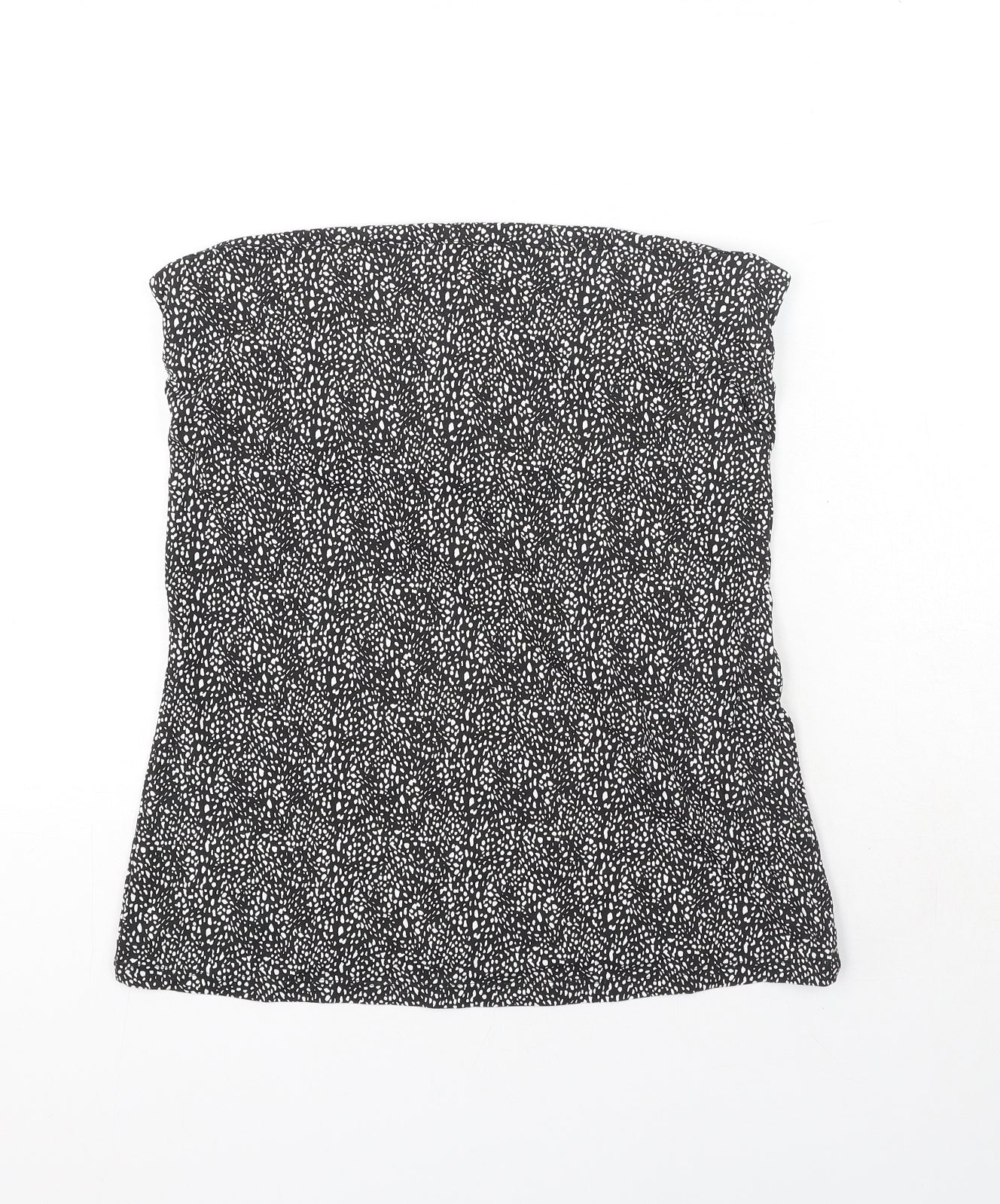 Holiday Shop Womens Black Geometric Cotton Basic Tank Size 14 Off the Shoulder