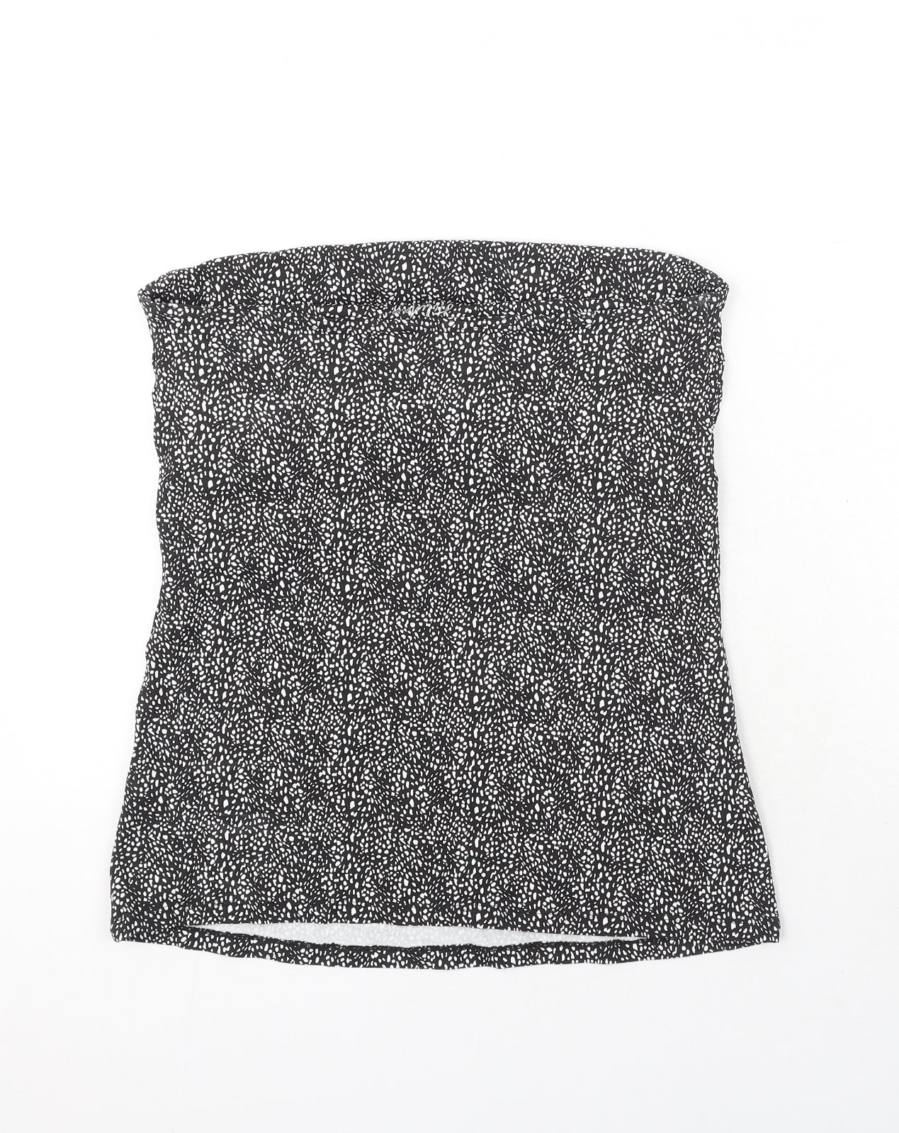 Holiday Shop Womens Black Geometric Cotton Basic Tank Size 14 Off the Shoulder