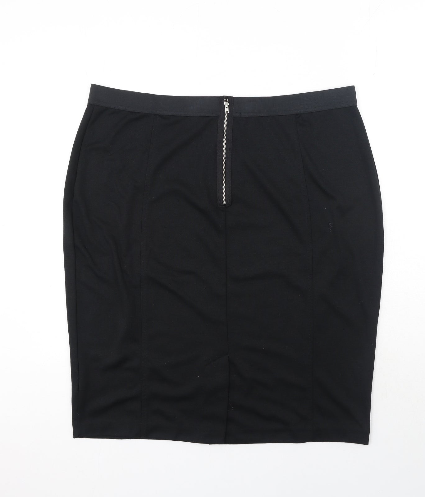 George Womens Black Polyester A-Line Skirt Size 20 Zip