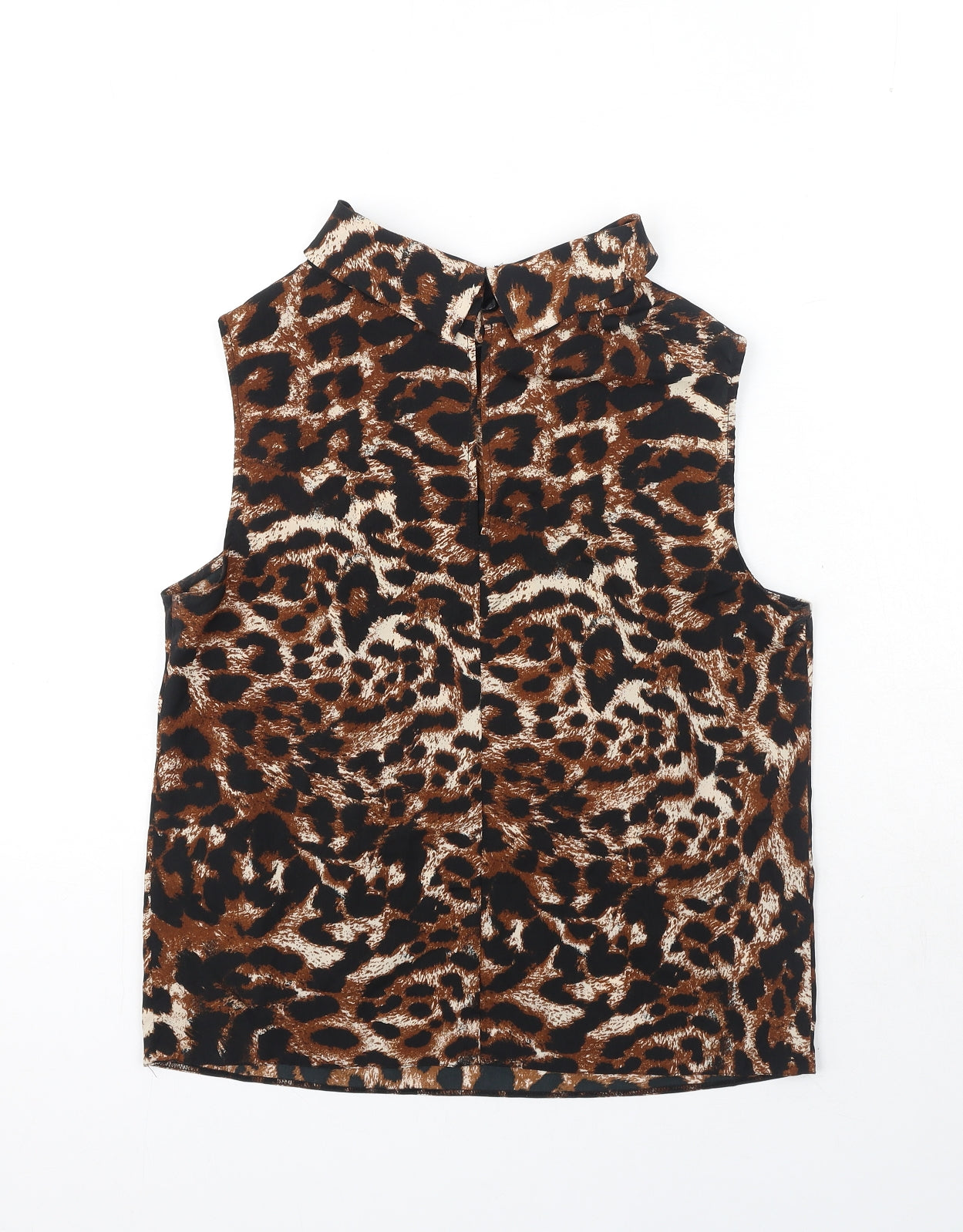G21 Womens Brown Animal Print Polyester Basic Tank Size 8 Roll Neck - Leopard Print