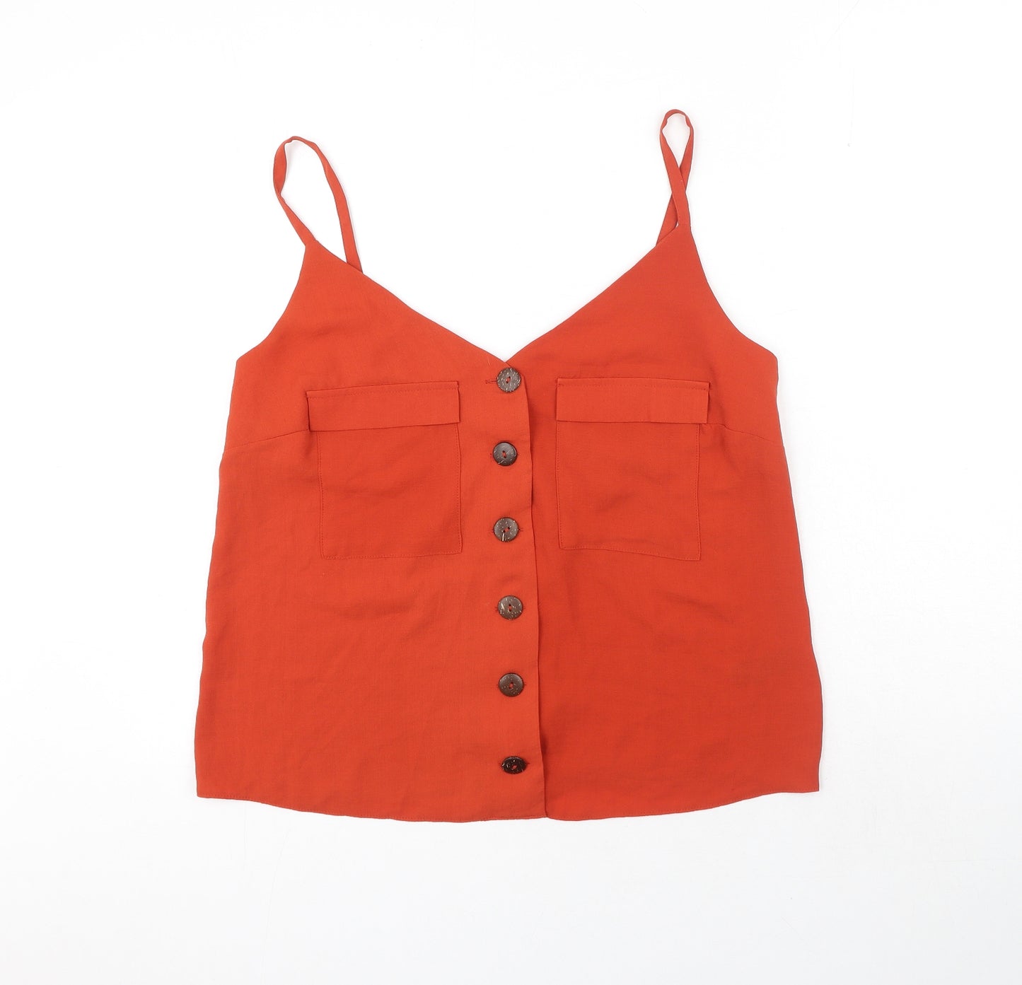 George Womens Orange Polyester Camisole Tank Size 12 V-Neck