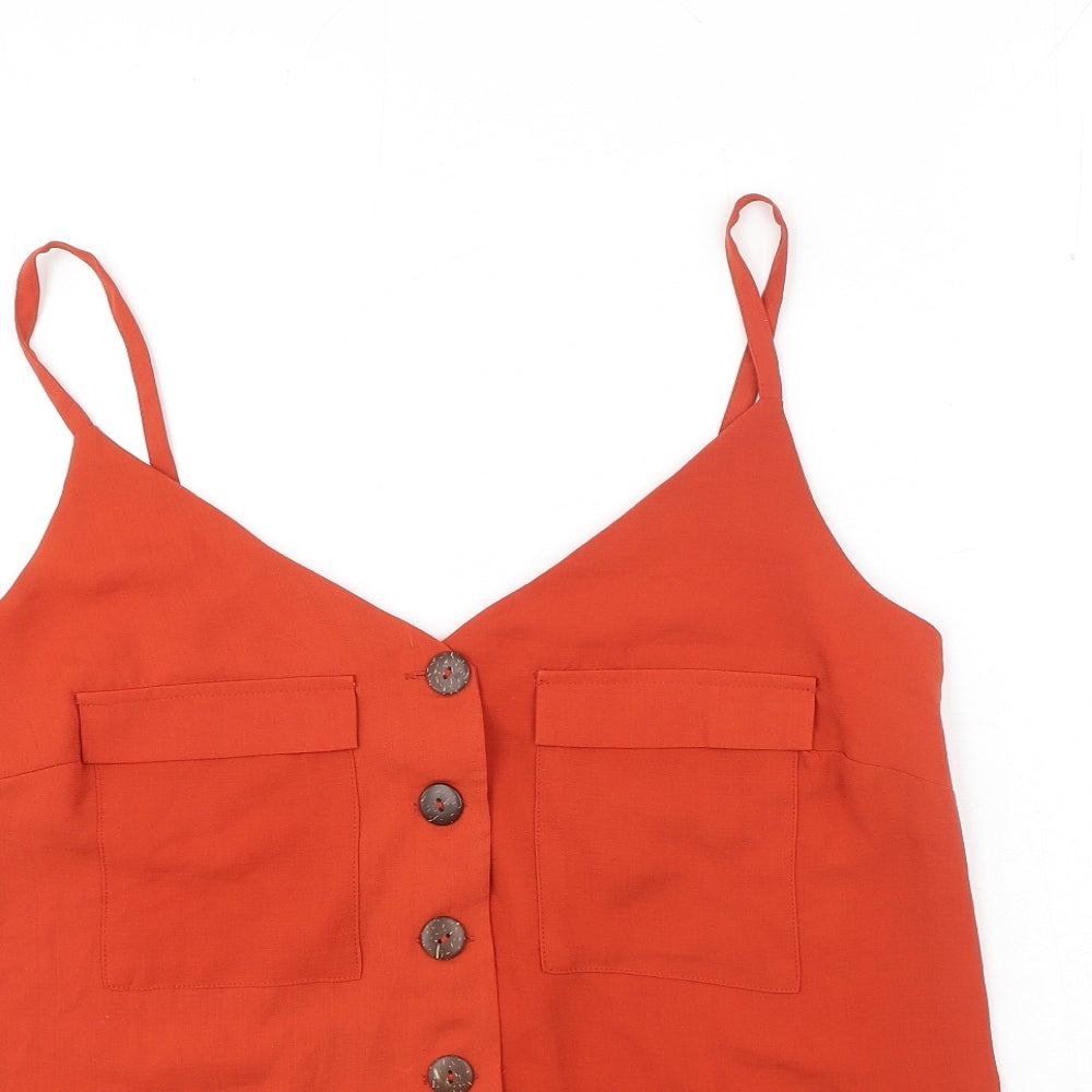 George Womens Orange Polyester Camisole Tank Size 12 V-Neck