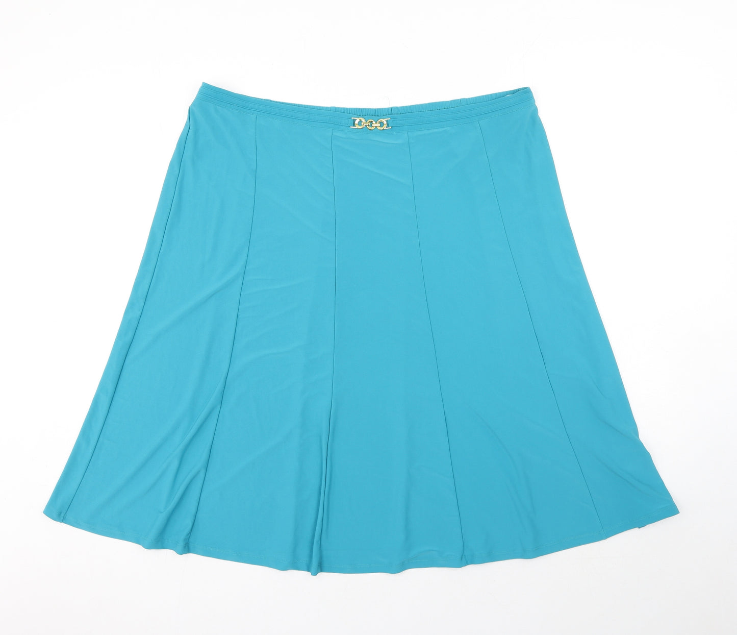 Bonmarché Womens Blue Polyester Swing Skirt Size 20