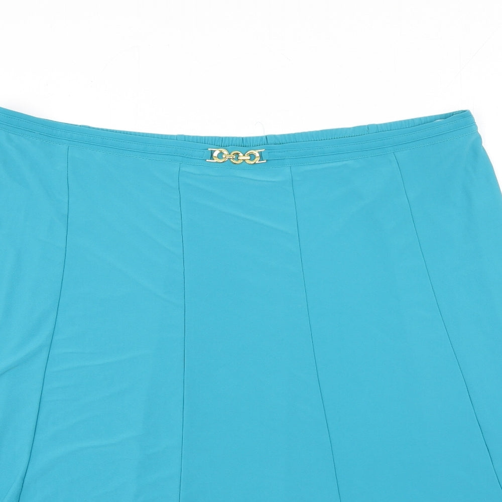 Bonmarché Womens Blue Polyester Swing Skirt Size 20