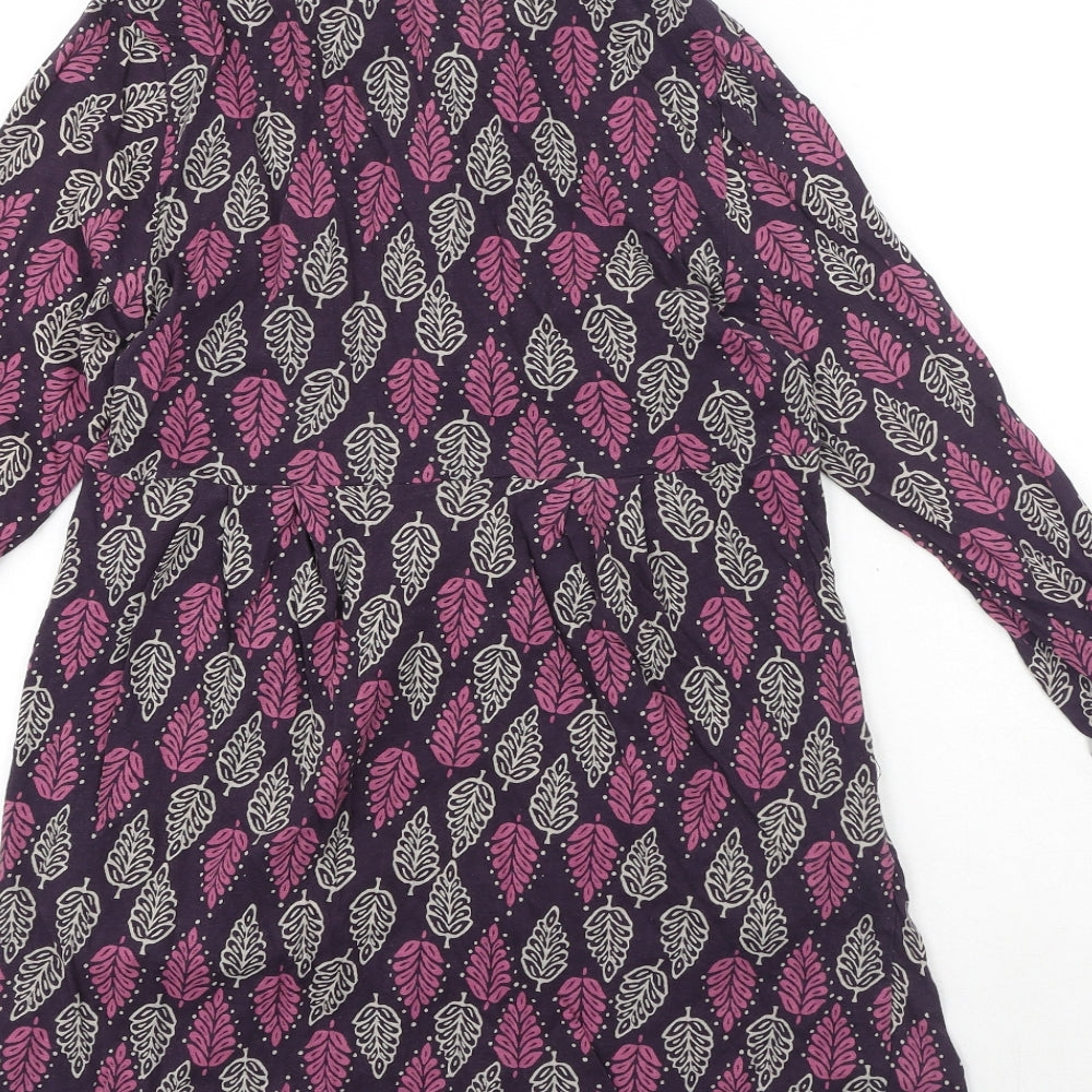 White Stuff Womens Pink Floral Cotton Basic Button-Up Size 8 Collared