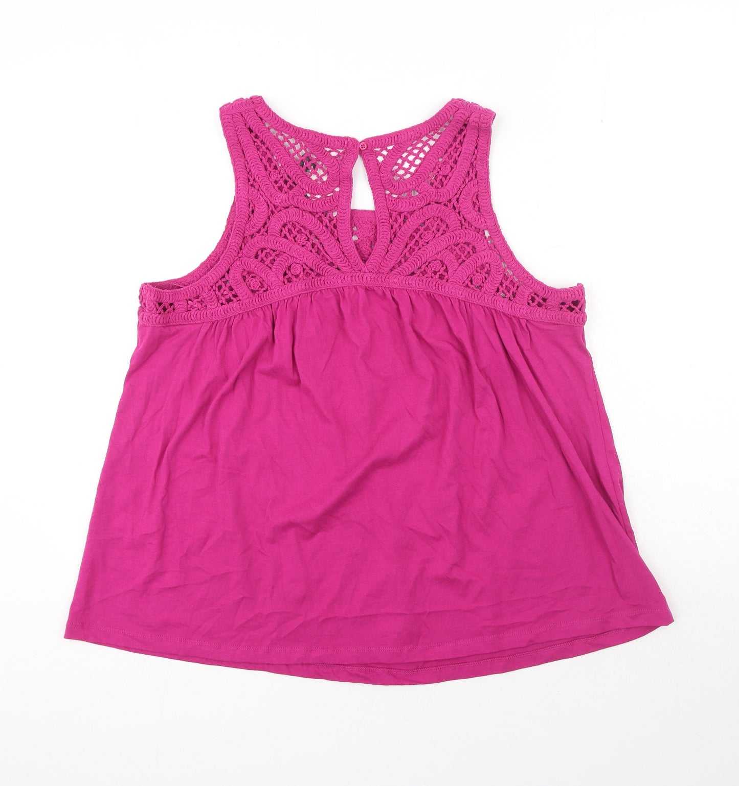 George Womens Pink Cotton Basic Tank Size 16 Round Neck