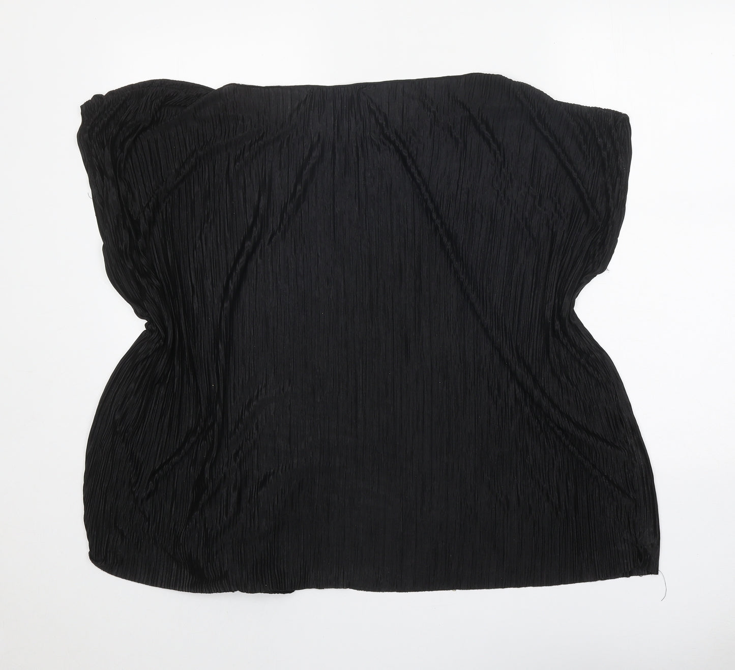 George Womens Black Polyester Basic Blouse Size 16 Boat Neck