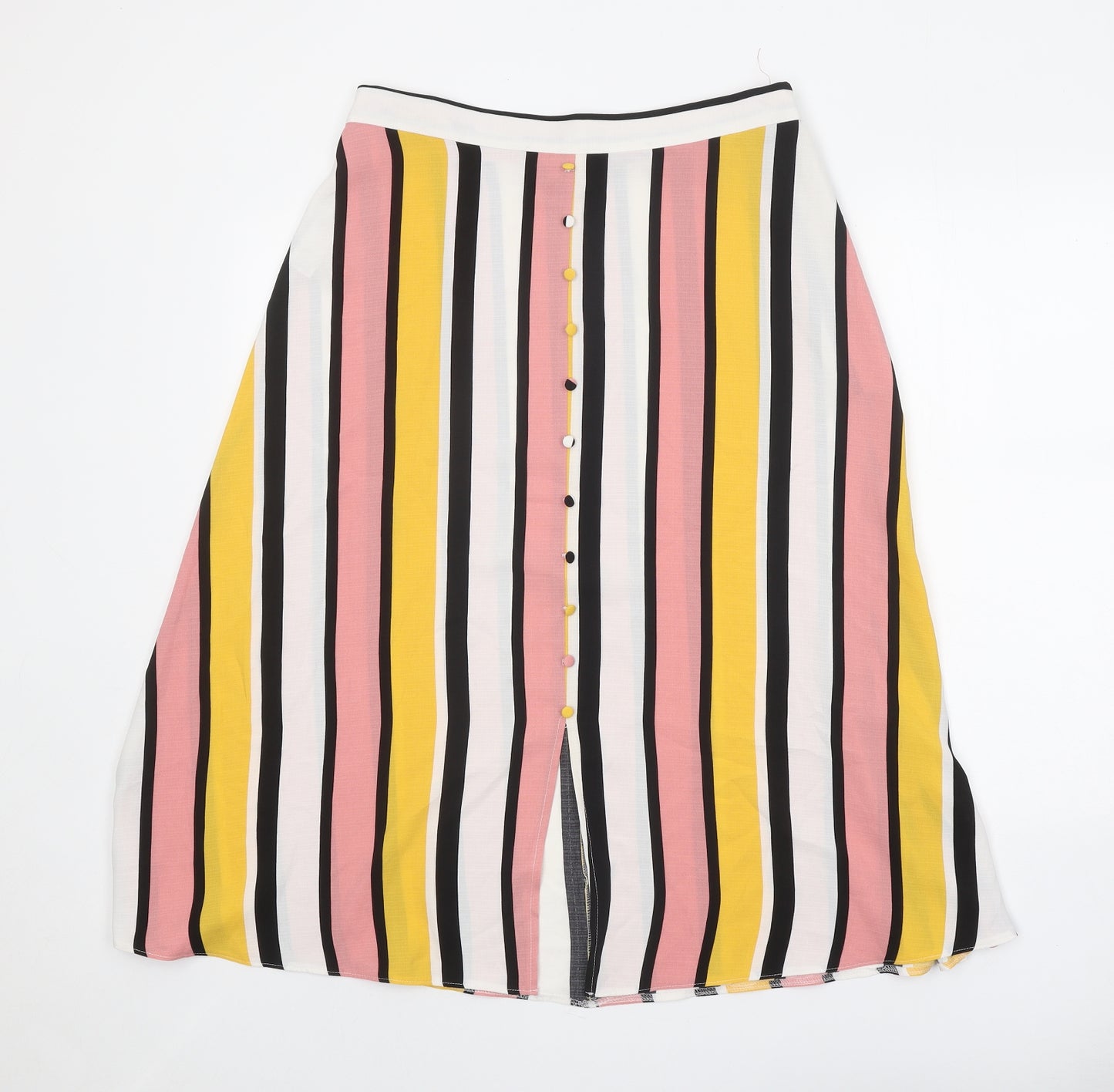 Papaya Womens Multicoloured Striped Polyester A-Line Skirt Size 12 Zip