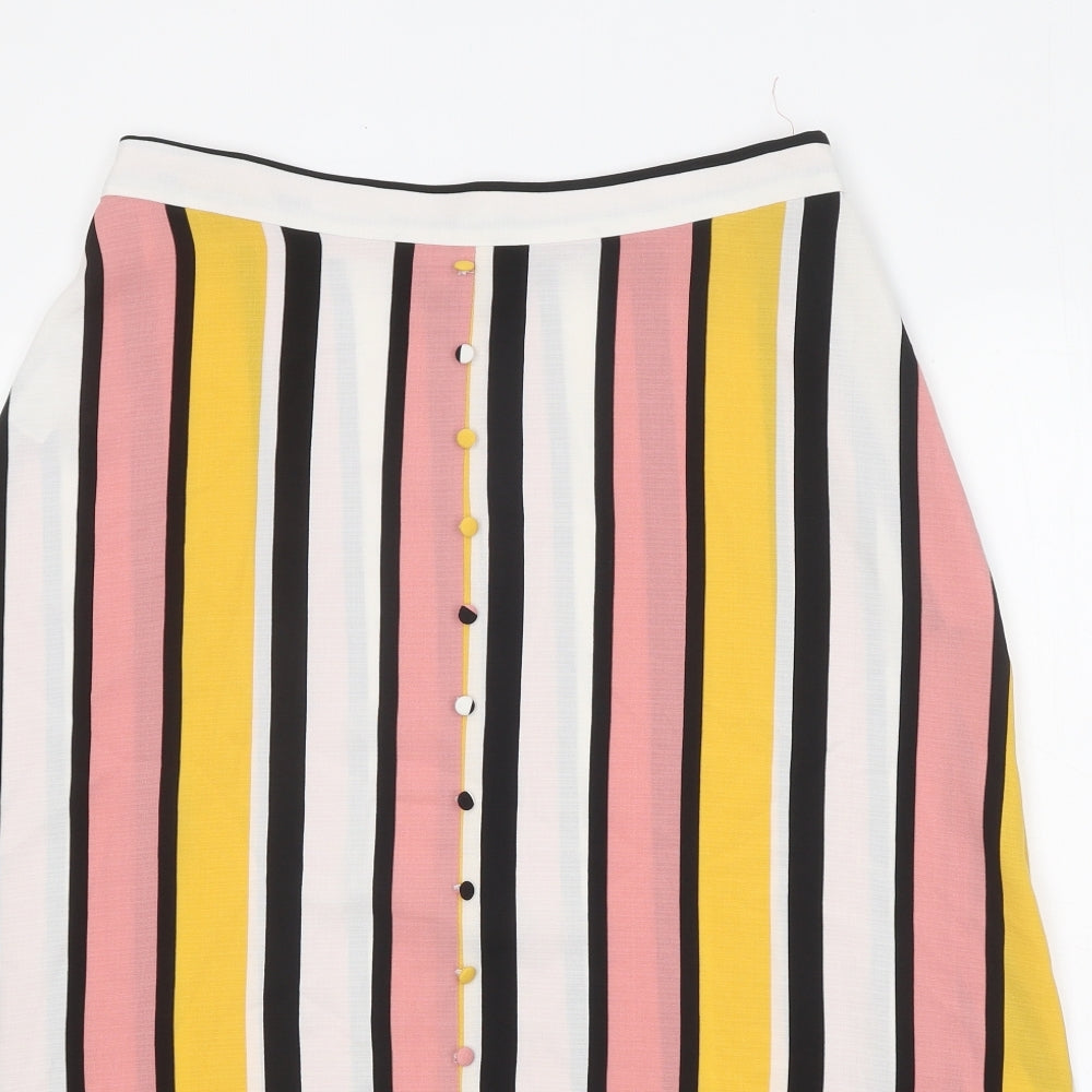 Papaya Womens Multicoloured Striped Polyester A-Line Skirt Size 12 Zip