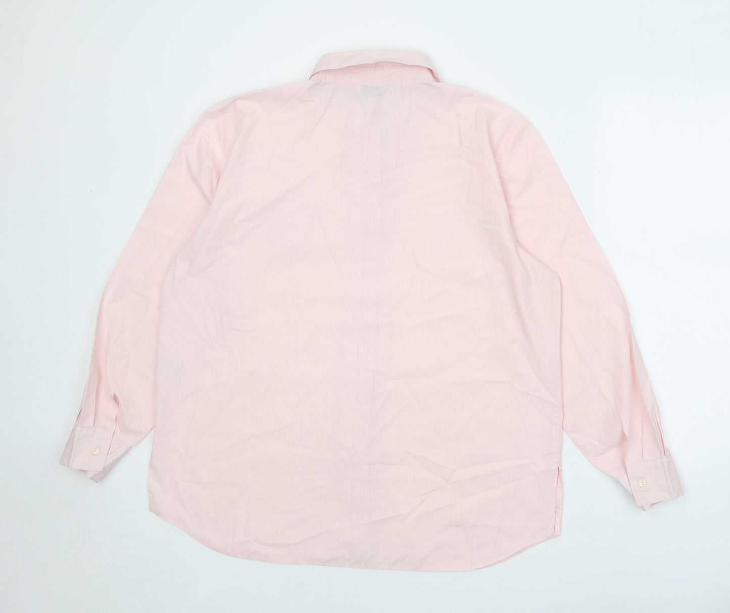 Design Essentials Womens Pink Polyester Basic Button-Up Size 16 Collared