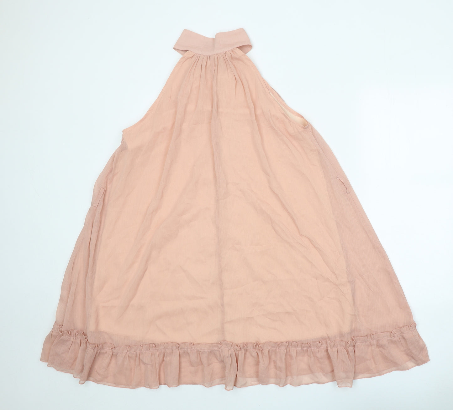 Amo Womens Pink Polyester Trapeze & Swing One Size Round Neck Button - Drop hem