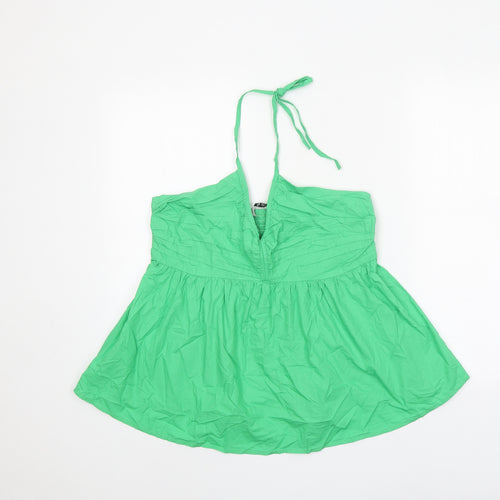 TU Womens Green 100% Cotton Basic Tank Size 14 Halter