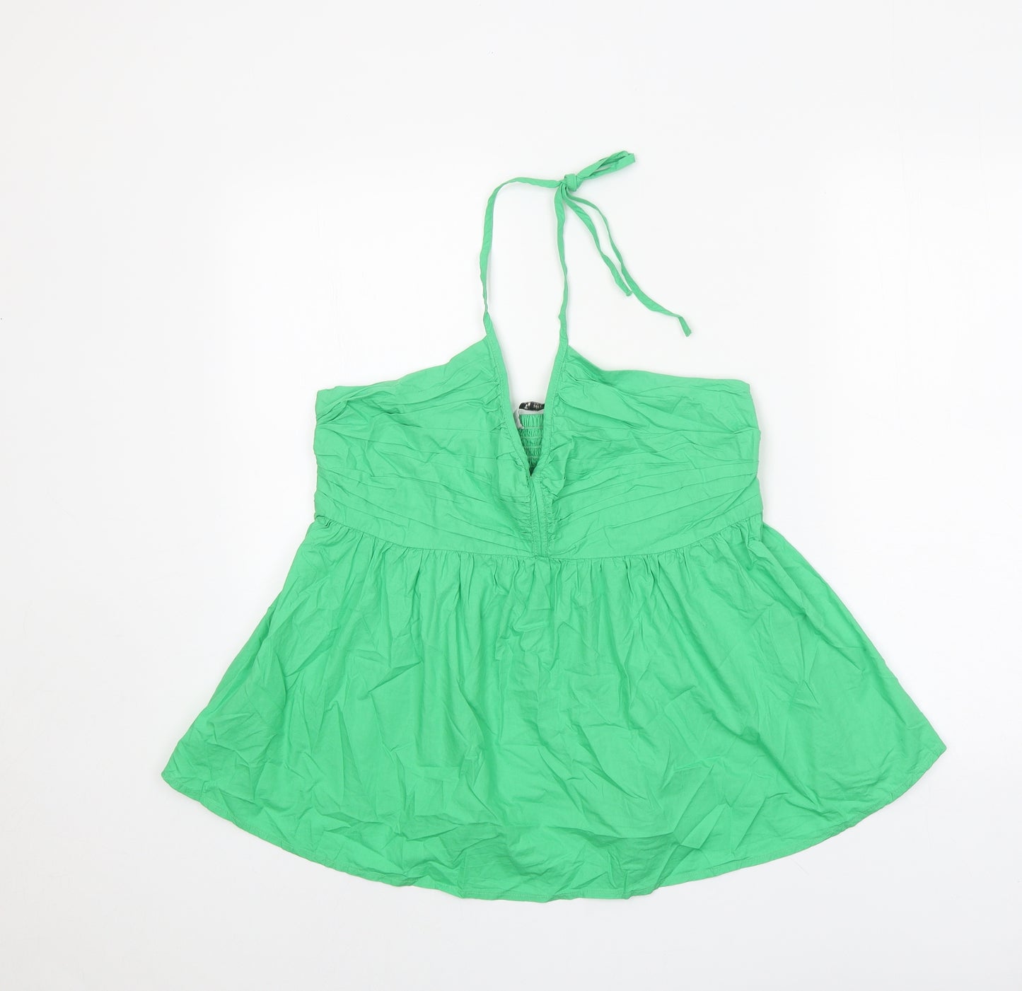 TU Womens Green 100% Cotton Basic Tank Size 14 Halter