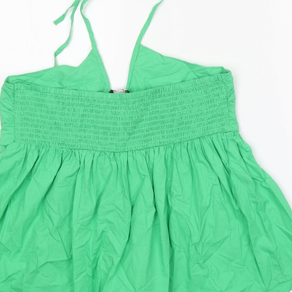 TU Womens Green 100% Cotton Basic Tank Size 14 Halter