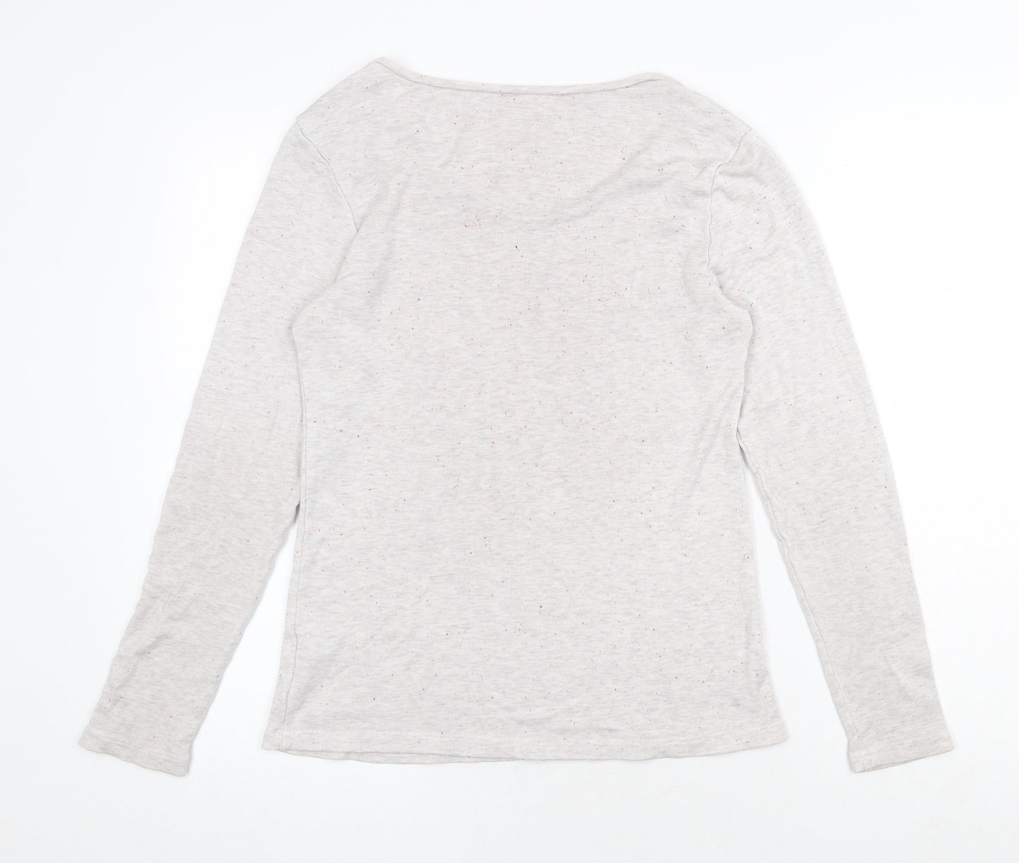 Marks and Spencer Womens Grey Acetate Basic T-Shirt Size 14 Scoop Neck