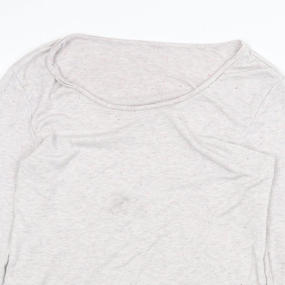Marks and Spencer Womens Grey Acetate Basic T-Shirt Size 14 Scoop Neck