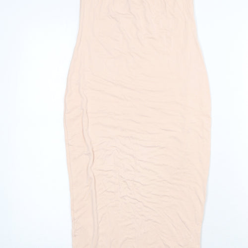 Missguided Womens Pink Viscose Bodycon Size 8 Off the Shoulder Pullover