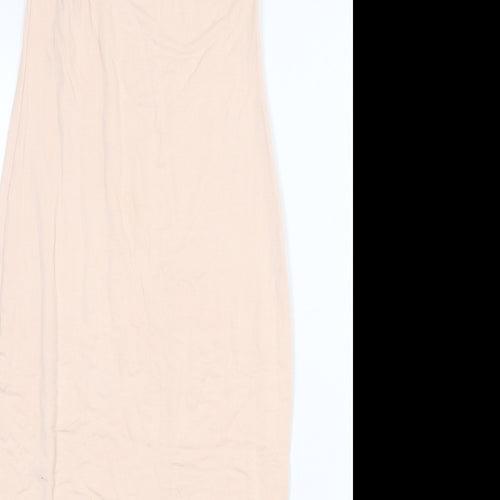 Missguided Womens Pink Viscose Bodycon Size 8 Off the Shoulder Pullover