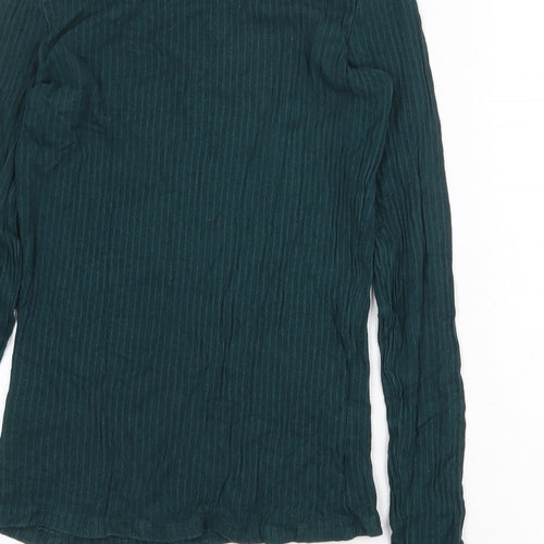 Monki Womens Green Cotton Basic T-Shirt Size 8 Round Neck