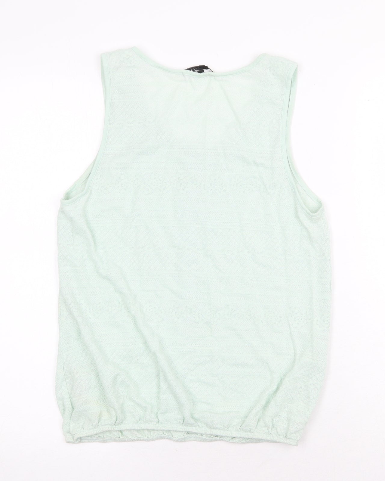 River Island Womens Green Cotton Basic Tank Size 12 Scoop Neck