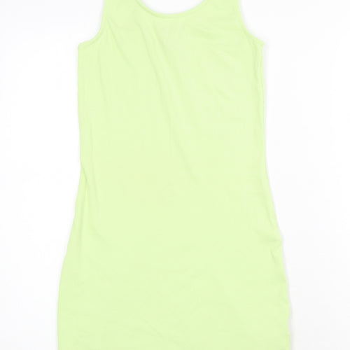 New Look Womens Green Camel Bodycon Size 10 Scoop Neck Pullover