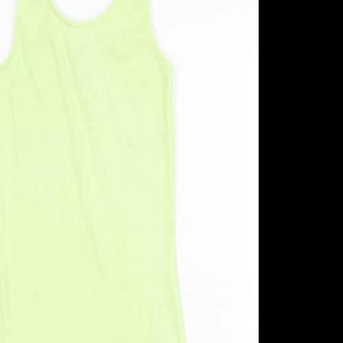 New Look Womens Green Camel Bodycon Size 10 Scoop Neck Pullover